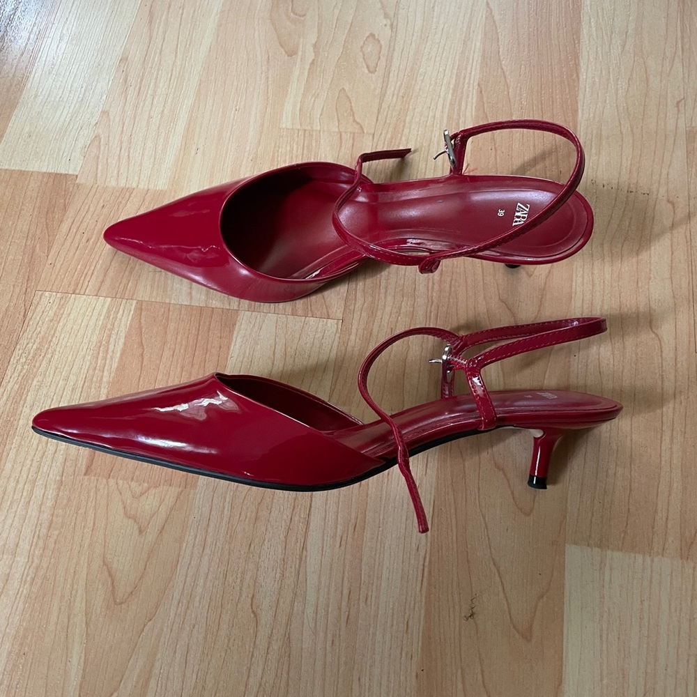 Zara Scarlet Red Pointed Heels